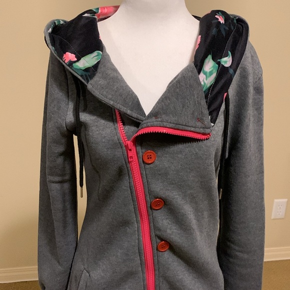 Brand New - Cute Floral Hood Sweat Jacket - Picture 3 of 12